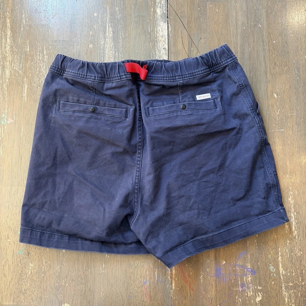 Topo Designs Shorts Womens Large Belted Organic Cotton Hiking Outdoors Blue - Picture 2 of 8